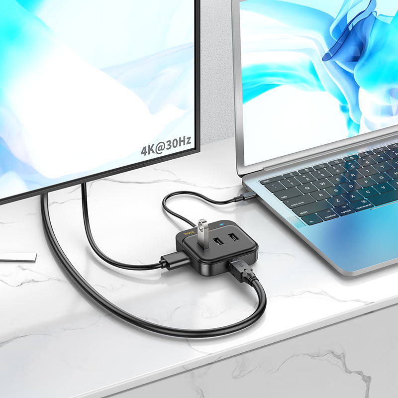 Type-C hub “HB37 Easy link” HDTV + RJ45 + USB-A3.0 + 2 × USB-A2.0 + Type-C