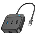 Type-C hub “HB37 Easy link” HDTV + RJ45 + USB-A3.0 + 2 × USB-A2.0 + Type-C
