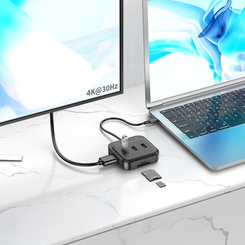 Type-C hub “HB38 Easy link” HDTV + SD/TF + USB-A3.0 + 2 × USB-A2.0 + Type-C