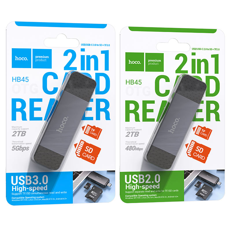 Card reader “HB45 Spirit” USB-A + Type-C 2.0 or 3.0