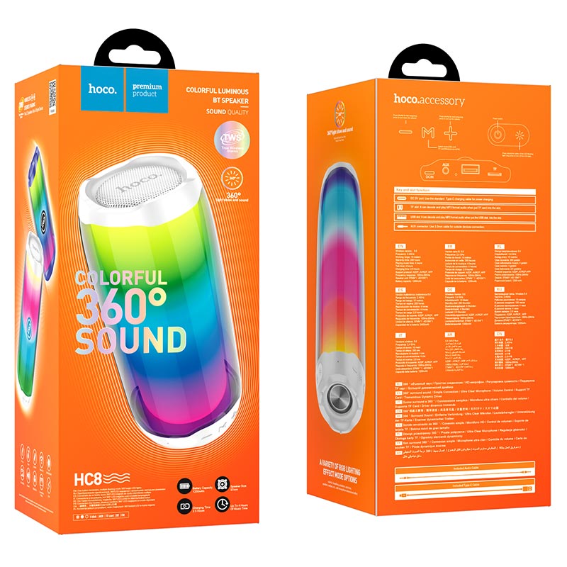 Wireless speaker “HC8 Pulsating” luminous portable loudspeaker