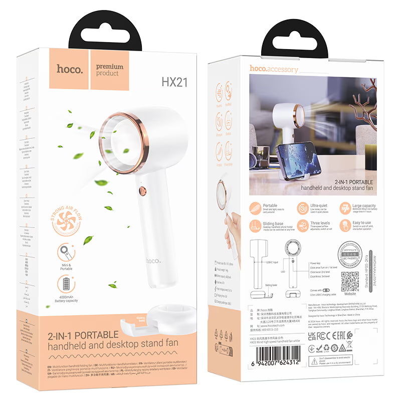 Portable fan “HX21 Wind” handheld and desktop