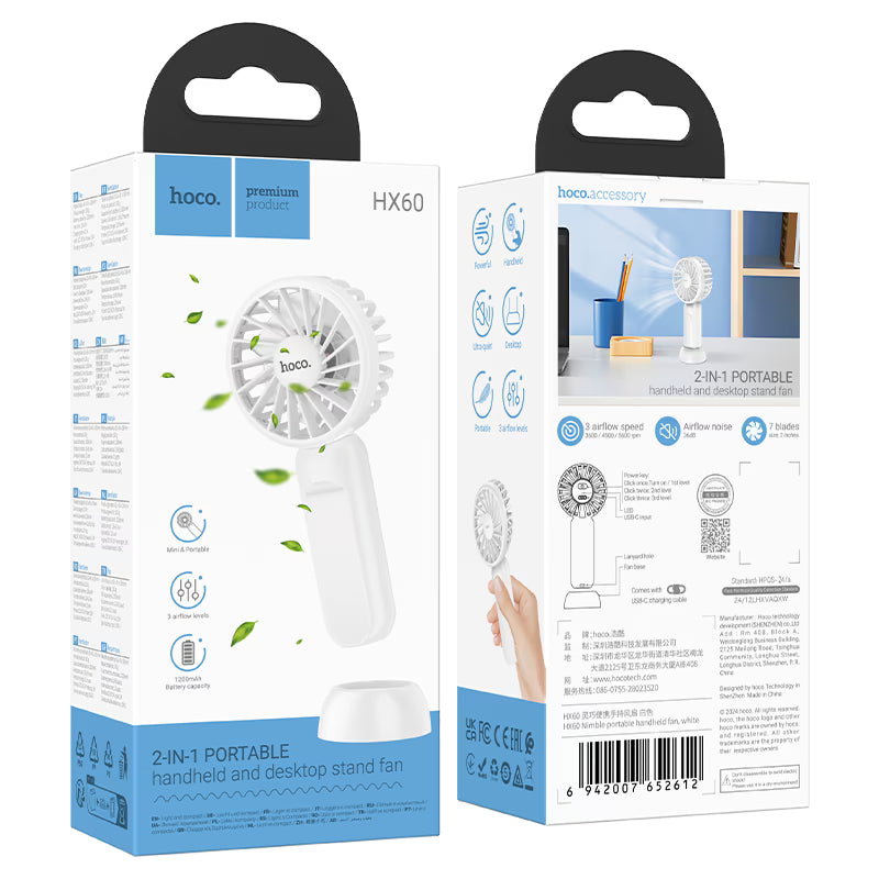 Portable fan “HX60 Nimble” handheld and desktop