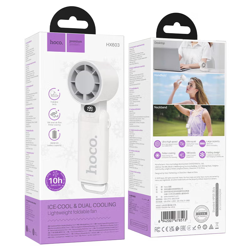 Portable fan “HX603” handheld and desktop