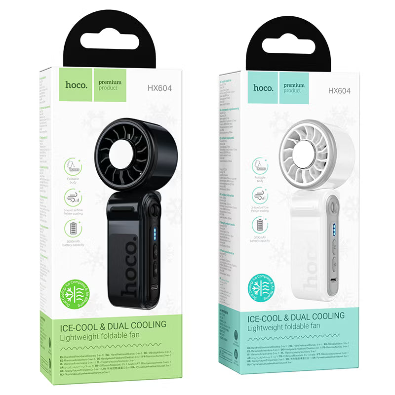 Portable fan “HX604 Ice pack” handheld and desktop