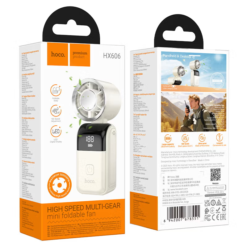 Portable fan “HX606” handheld and desktop