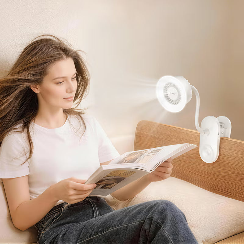 Portable fan “HX610” clip-on + lamp