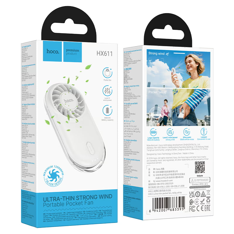 Portable fan “HX611” ultra-thin handheld