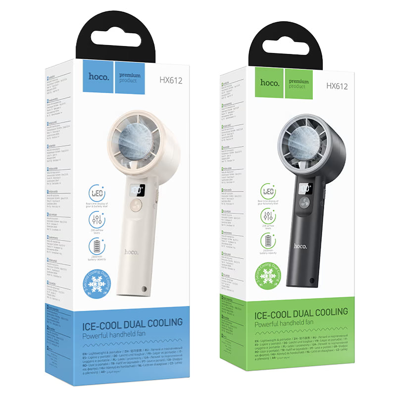 Portable fan “HX612 Ice pack” handheld and desktop