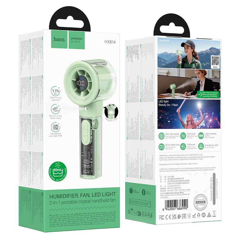 Portable fan “HX614 Spray” with humidifier