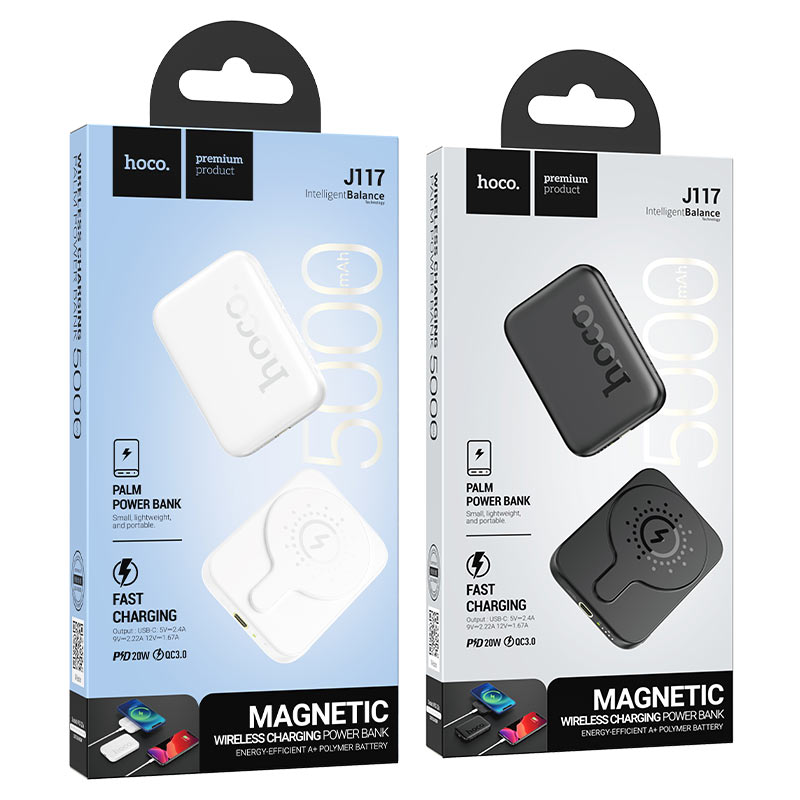 Power bank “J117 Esteem” PD20W + QC3.0 wireless charging 5000mAh