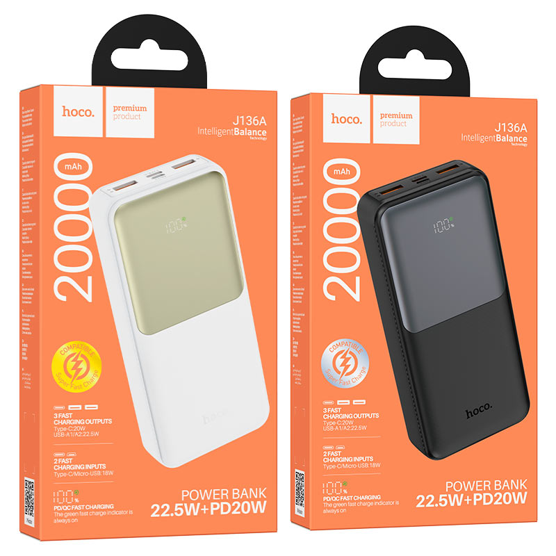 Power bank “J136A Sirui” 22.5W + PD20W 20000mAh