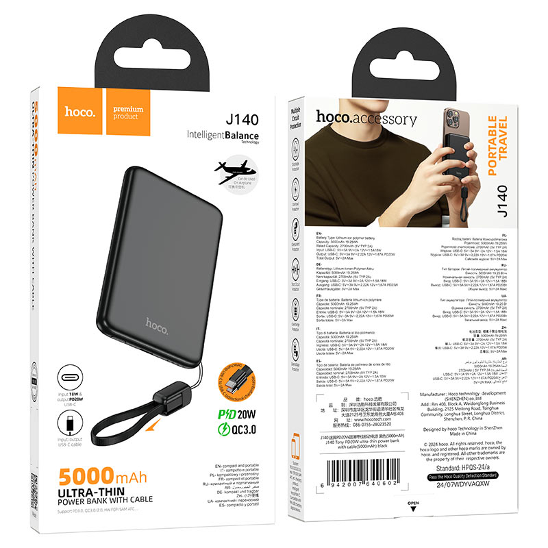 Power bank “J140 Tony” PD20W 5000mAh