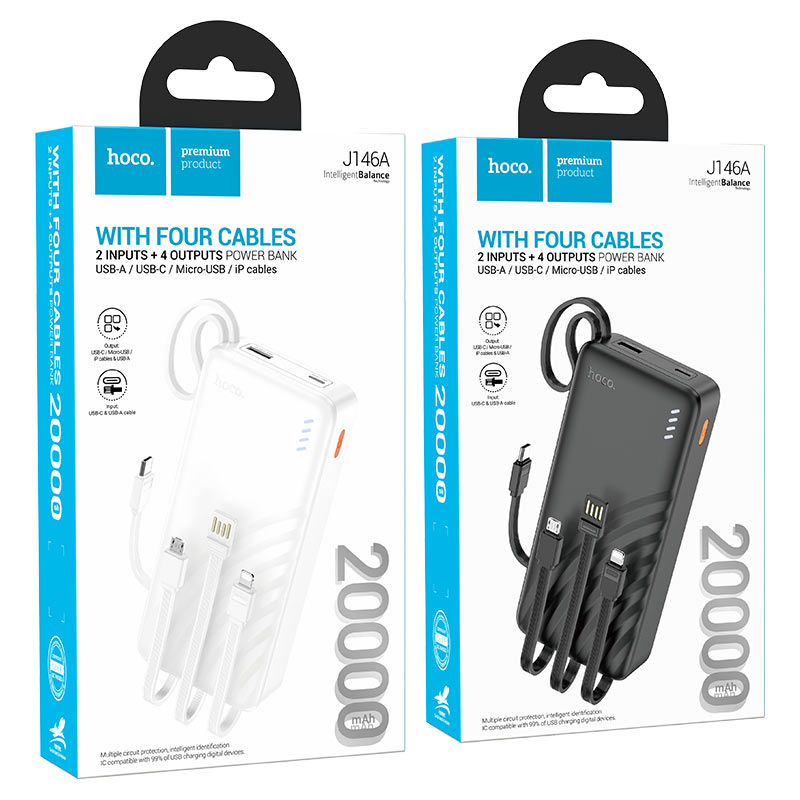 Power bank “J146A Night tide” 4 cables 20000mAh