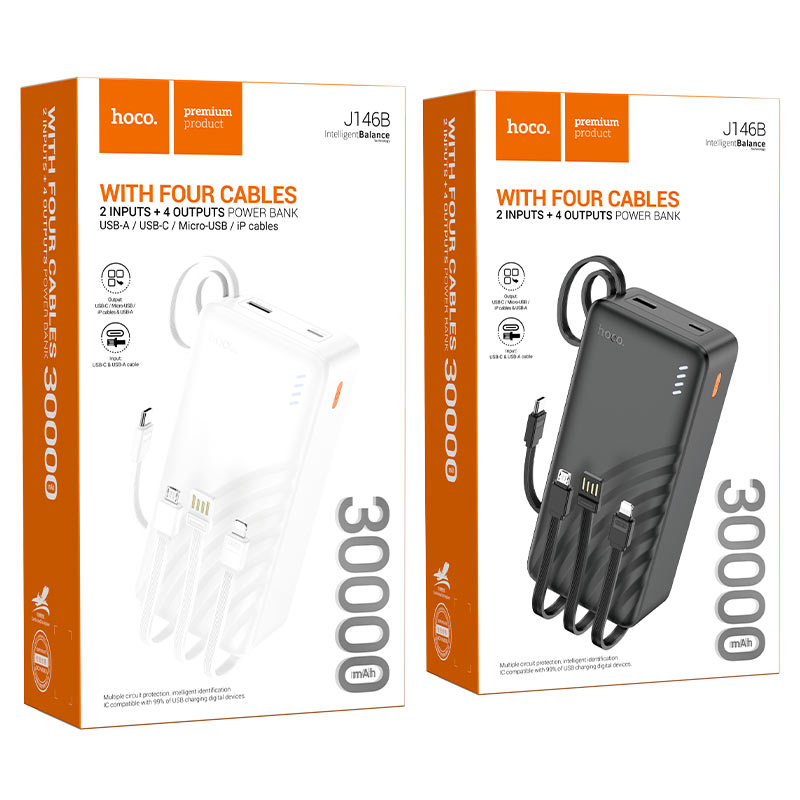 Power bank “J146B Night tide” 4 cables 30000mAh