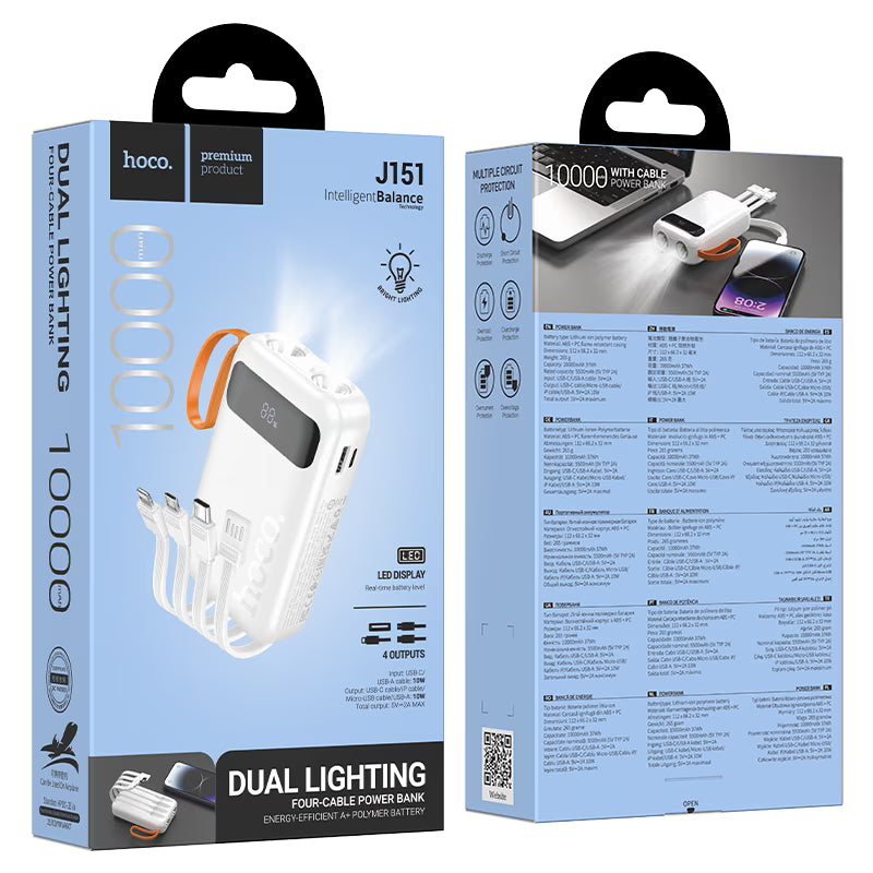 Power bank “J151 Spirit” 10W 4 cables 10000mAh