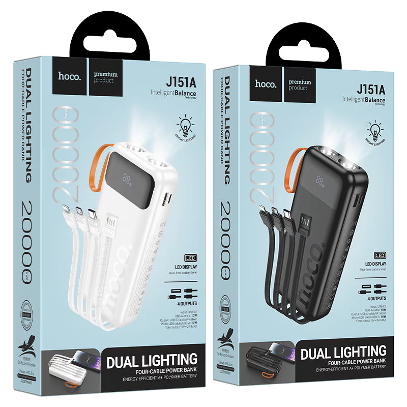 Power bank “J151A Spirit” 10W 4 cables 20000mAh