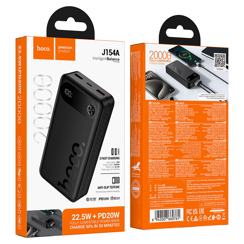 Power bank “J154A Victorious” 22.5W + PD20W 20000mAh