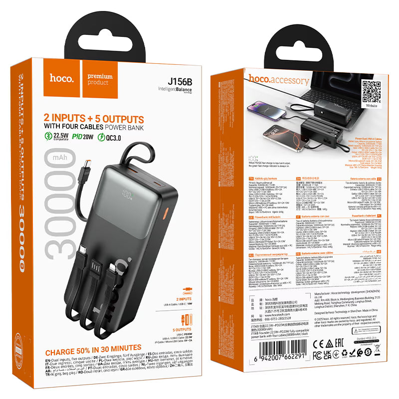Power bank “J156B Founder” 22.5W + PD20W 30000mAh