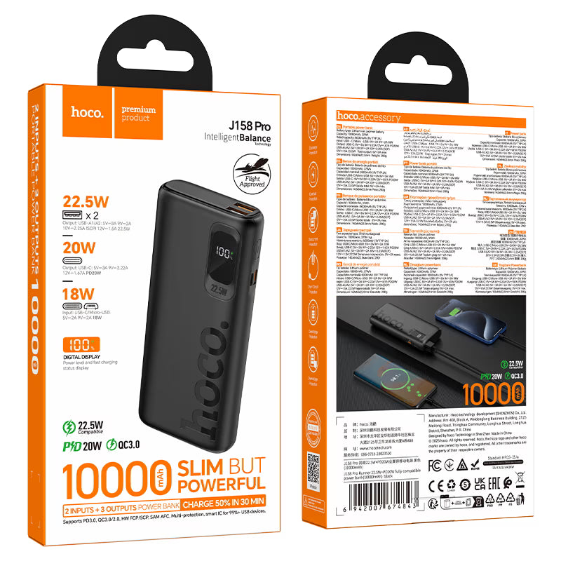 Power bank “J158 Pro Runner” 22.5W + PD20W 10000mAh