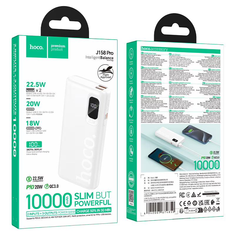 Power bank “J158 Pro Runner” 22.5W + PD20W 10000mAh