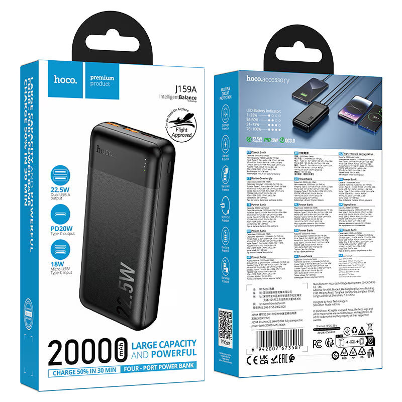 Power bank “J159A  Essence” 22.5W + PD20W 20000mAh