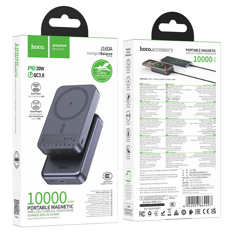Power bank “J160A Original” PD20W + wireless charging 10000mAh