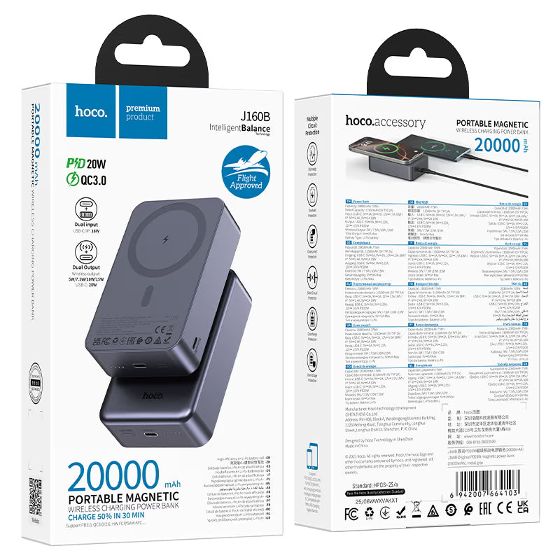 Power bank “J160B Original” PD20W + wireless charging 20000mAh