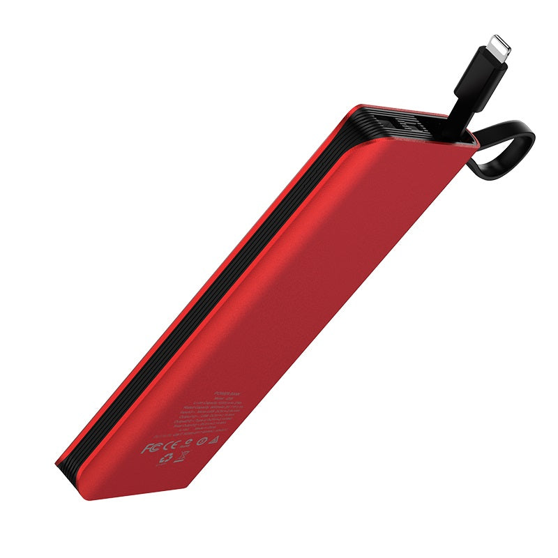 Power bank “J25 New power” 10000mAh single USB built-in Lightning cable