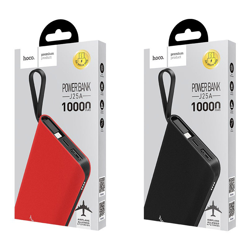 Power bank “J25A New power” 10000mAh single USB built-in Micro-USB cable