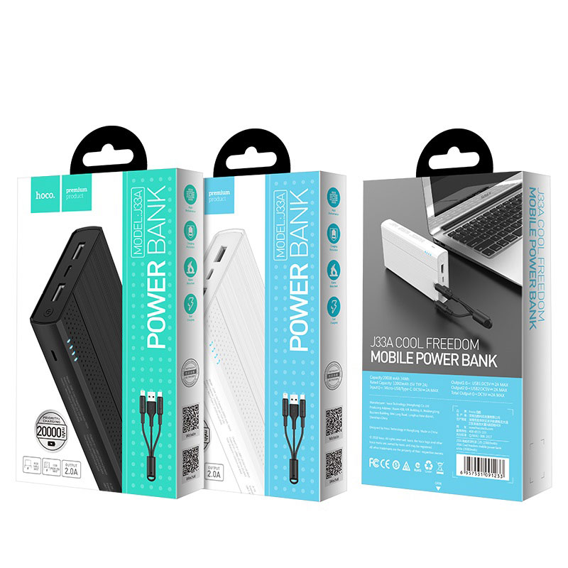 Power bank “J33A Cool freedom” 20000mAh dual USB output