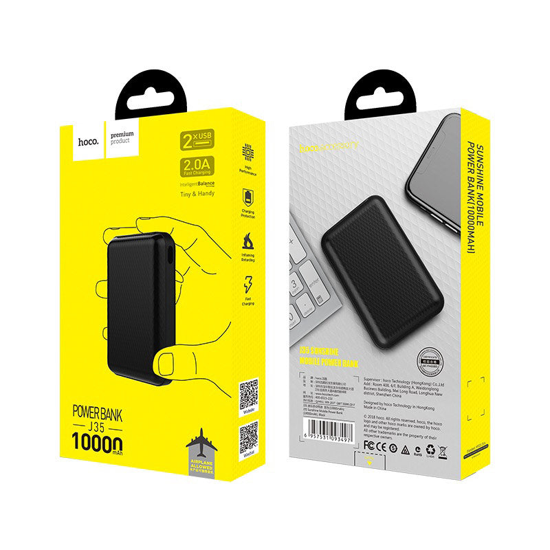 Power bank “J35 Sunshine” 10000mAh dual USB output