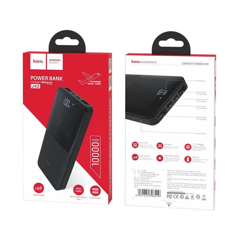 Power bank “J42 High power” 10000mAh dual USB output