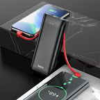 Power bank “J67 Rill” 10000mAh with built-in cables