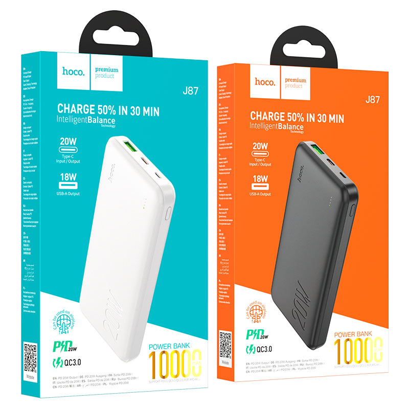 Power bank “J87 Tacker” PD20W+QC3.0 10000mAh