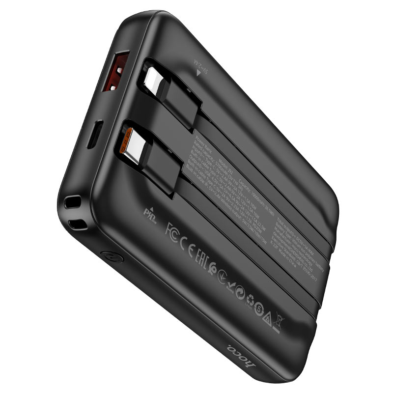 Power bank “J92 Path” wireless charging + built-in cables 10000mAh