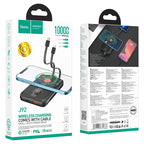 Power bank “J92 Path” wireless charging + built-in cables 10000mAh