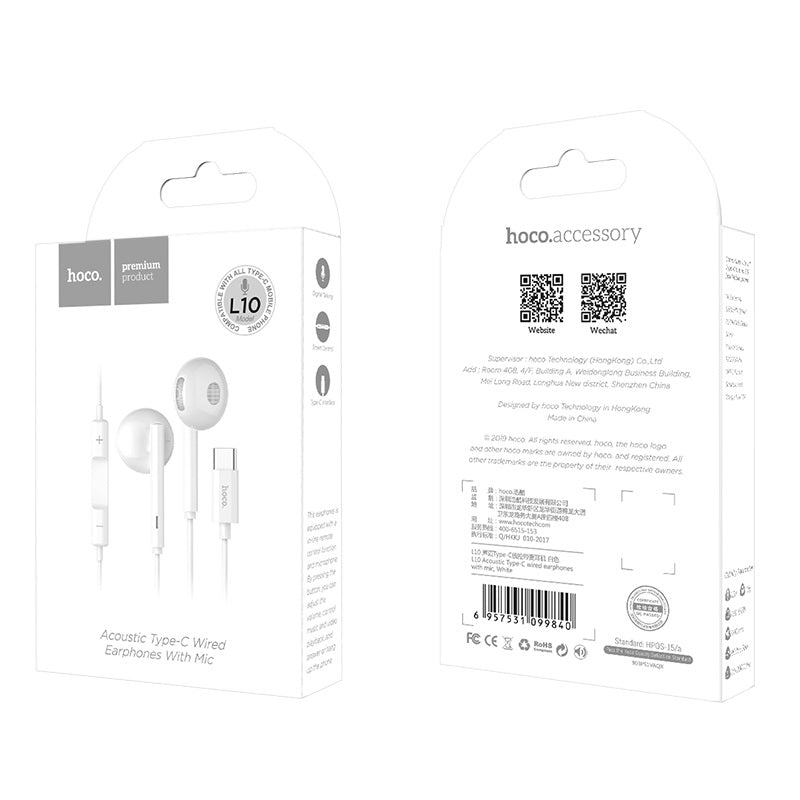 Wired earphones Type-C “L10 Acoustic” with microphone