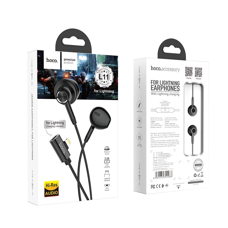 Wired earphones  for Lightning “L11 Jasmin” with charging port