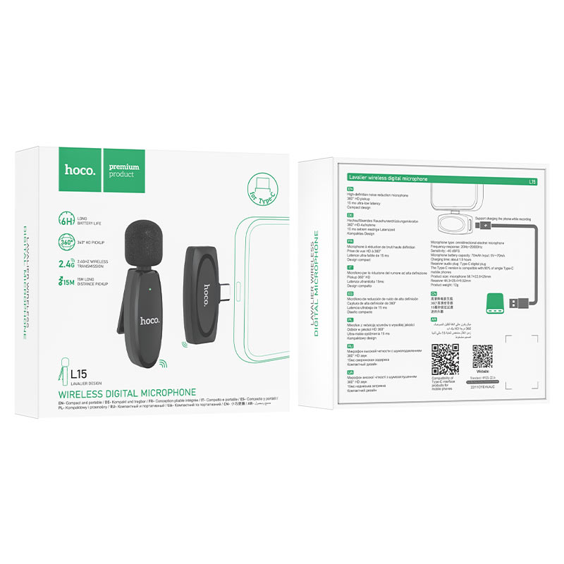 Wireless microphone “L15 Crystal” Type-C ver.