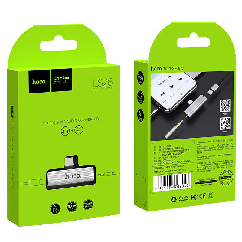 Adapter Type-C 2-in-1 “LS26” audio converter