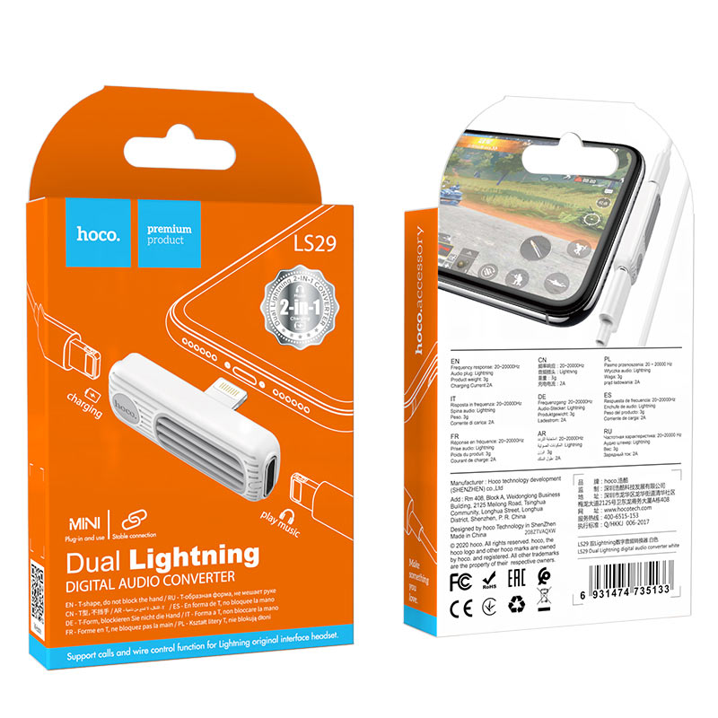 Adapter dual Lightning “LS29” audio converter