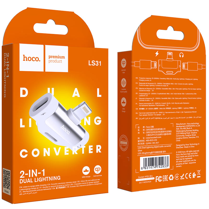 Adapter dual Lightning “LS31” audio converter