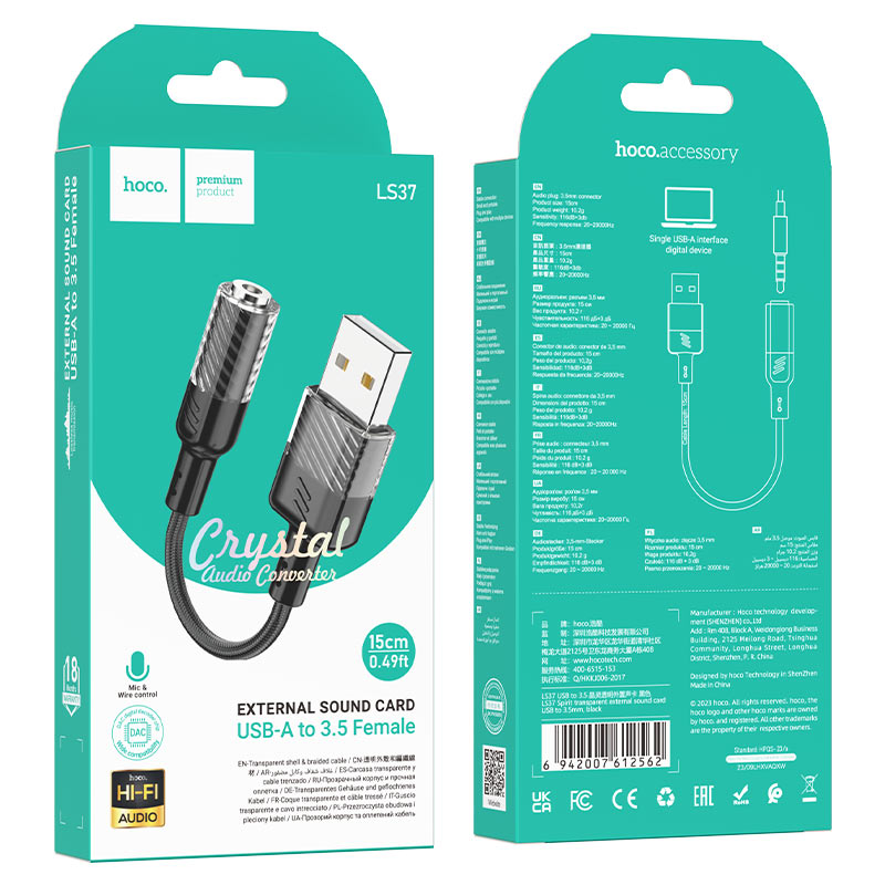 Adapter USB-A to 3.5mm “LS37 Spirit” audio converter