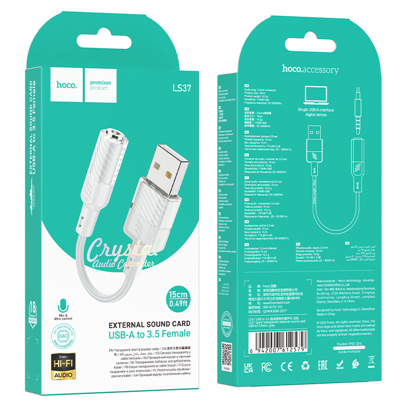 Adapter USB-A to 3.5mm “LS37 Spirit” audio converter