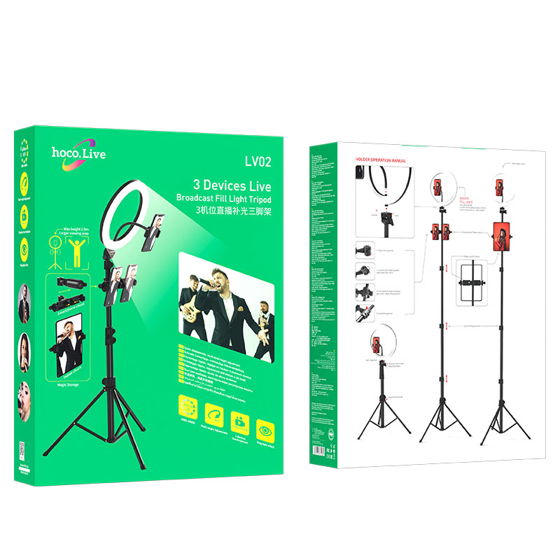 Tabletop holder “LV02 Aesthetic light” for live broadcast