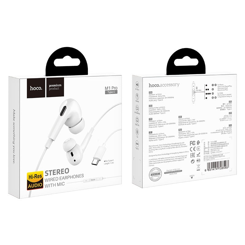 Wired earphones Type-C “M1 Pro Original series” with mic