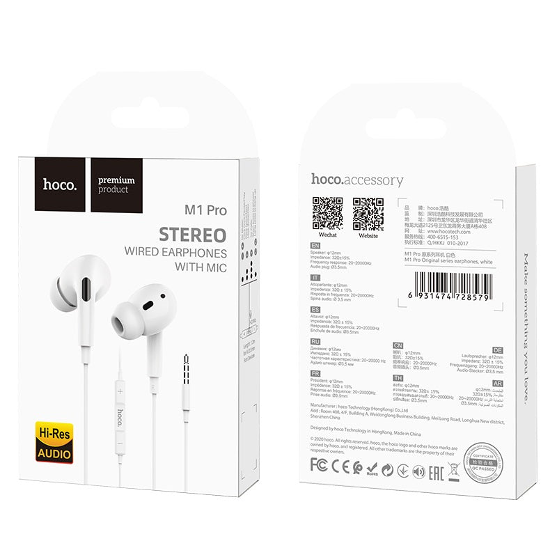 Wired earphones 3.5mm “M1 Pro Original series” with mic