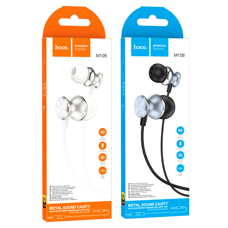 Wired earphones 3.5mm “M106 Fountain” with mic