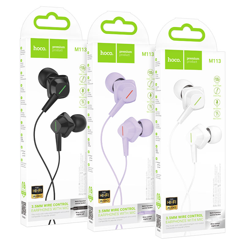Wired earphones 3.5mm “M113 Landy” with mic